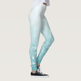 Legging Brilhante Azul-Claro