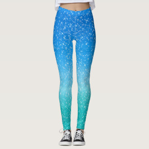 Legging Brilhante Azul e Verde