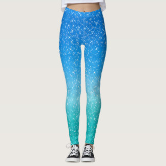Legging Brilhante Azul e Verde