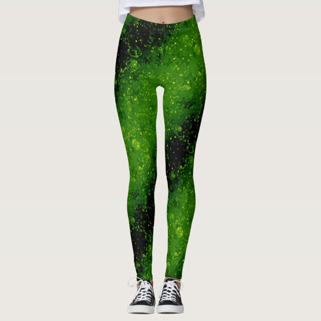 Legging Brilhante brilhante sem costura confetti verde bri (Frente)
