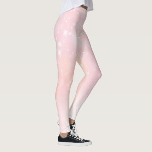 Legging Brilhante e cintilação cor-de-rosa suave