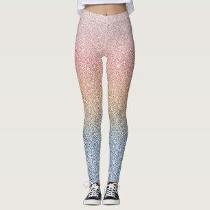 Legging Brilhante Rosa azul brilhante Brilhante Dourado