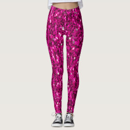 Legging Brilhante rosa quente brilha
