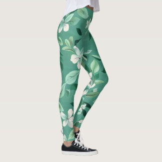 Legging Brilhantes brancos brancos brancos no chá