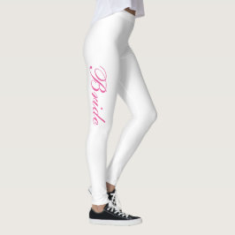 Legging Brilho Branco de Script Rosa Simples e Chic Girly