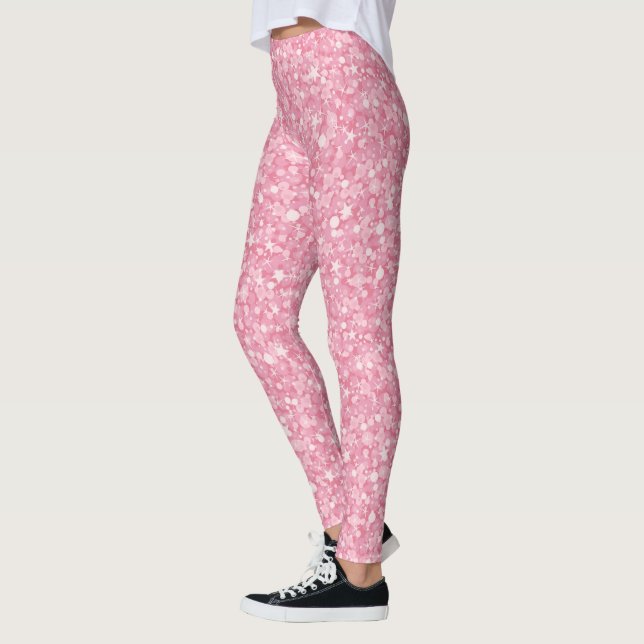 Legging Brilho Branco Moderno E Rosa (Esquerda)