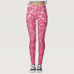 Legging brilho de faíscas da rosa de rosa claro da