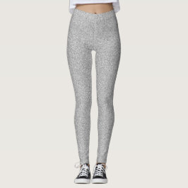 Legging Brilho de prata do falso do Shimmer