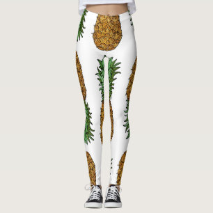 Legging Brilho do abacaxi: Ilustração tropical de verão