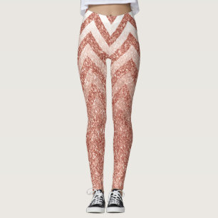 Legging Brilho Dourado cor-de-rosa Chevron