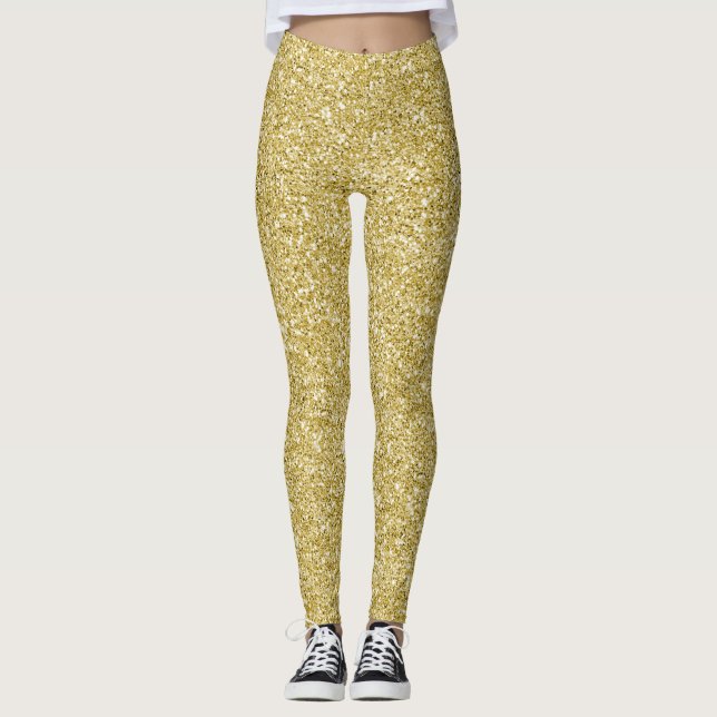 Legging Brilho dourado glamoroso (Frente)