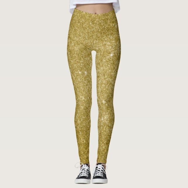 Legging Brilho dourado glamoroso (Frente)