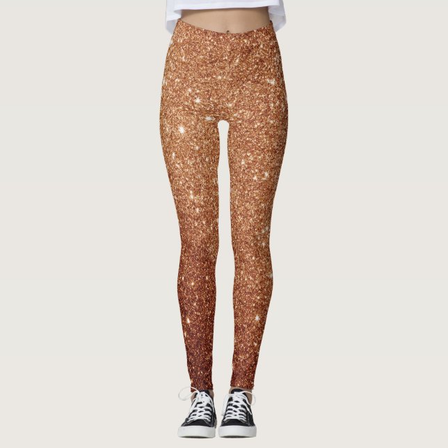 Legging Brilho dourado glamoroso (Frente)