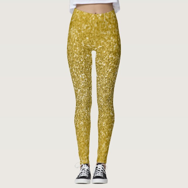 Legging Brilho dourado glamouroso (Frente)
