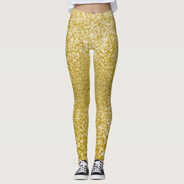 Legging Brilho dourado glamouroso (Frente)