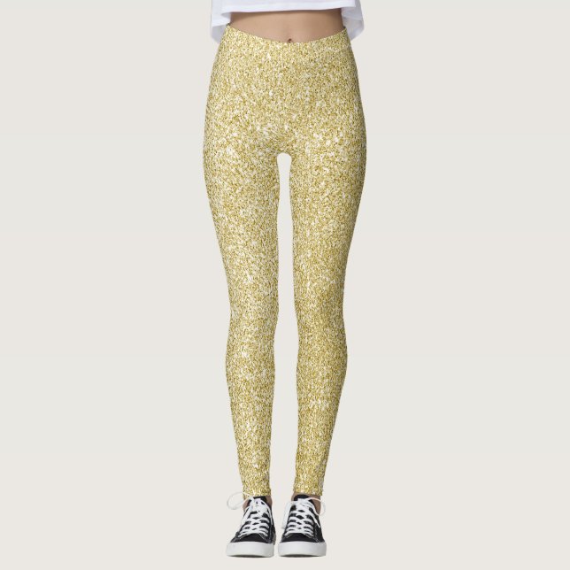 Legging Brilho dourado glamouroso (Frente)