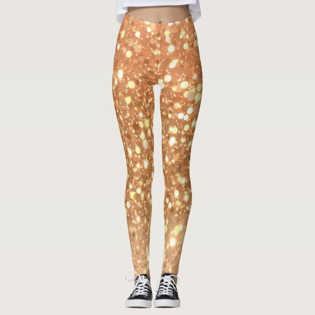 Legging Brilho dourado glamouroso (Frente)