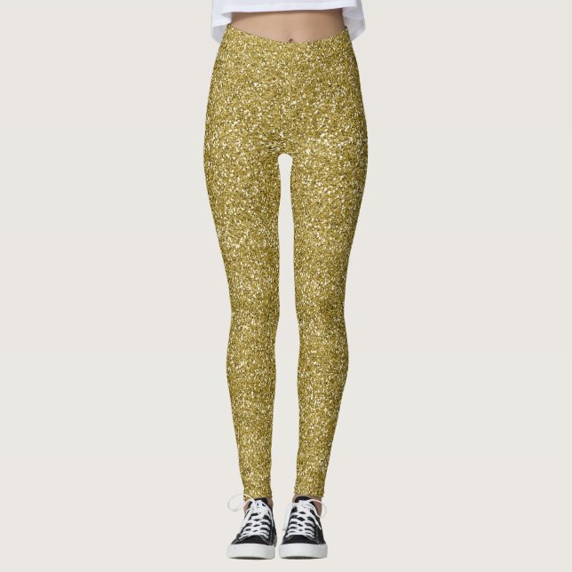 Legging Brilho dourado glamouroso (Frente)