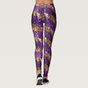 Legging Brilho Dourado Lantejoulas Roxo