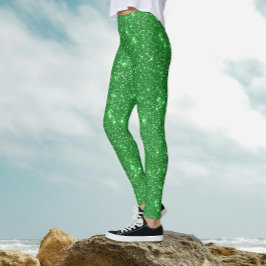 Legging Brilho Irlandeês Verde Glamouroso Tendência