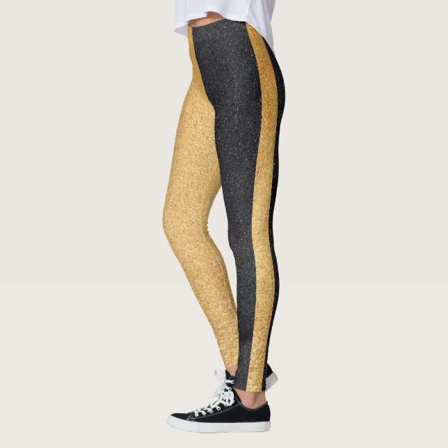 Legging Brilho Preto E Ouro (Esquerda)