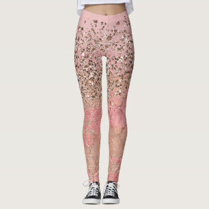 Legging Brilho Rosa Bege Brilho Marroquina Índia Princesa
