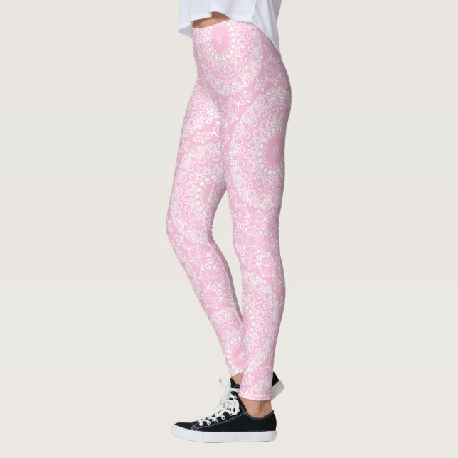 Legging Brilho Rosa Bege Mandala (Esquerda)