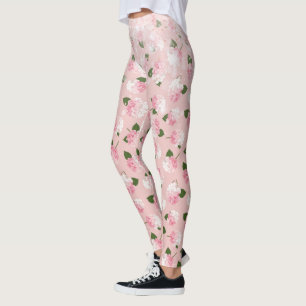 Legging Brilho Rosa Flores do Jardim Vintage