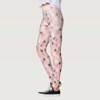 Legging Brilho Rosa Flores do Jardim Vintage