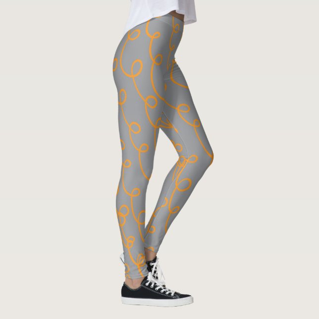 Legging Brilho Tangerina Cinza Prateado (Direita)