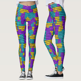 Legging Brinquedos Coloridos Abstratos Padrão Geométrico I