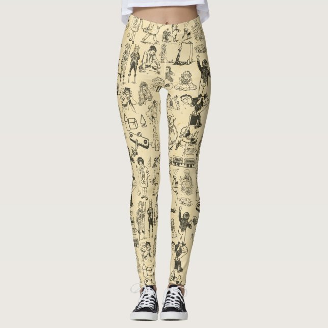 Legging Brinquedos de coleção e padrões infantis (Frente)