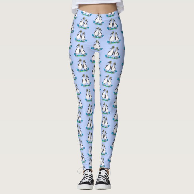 Legging Brinquedos engraçados e felizes de pés azuis dança (Frente)