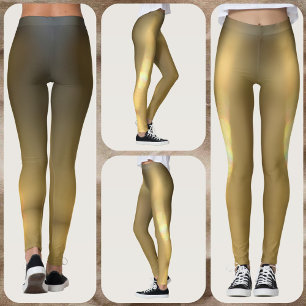 Legging Bronze Dourado Cinzento Brilhante Chic Glamouroso 