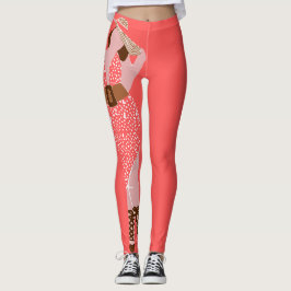 Legging Bronzeado e Espessa Rosa em um Vestido Sol