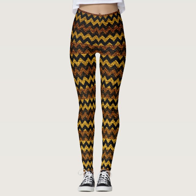 Legging Brown Chevron Modern Leather (Frente)
