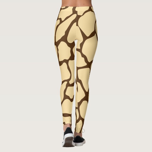 Legging Brown Giraffe Pattern – Minimal Animal Print (Verso)