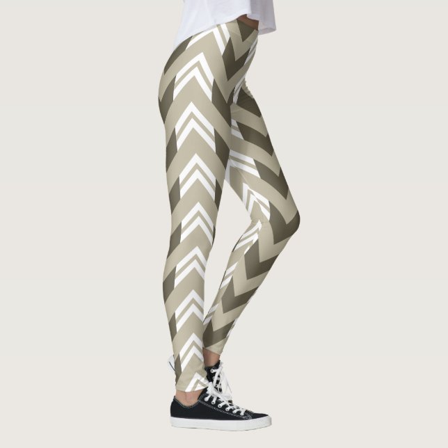 Legging Brown moderno, bege, teste padrão branco de (Direita)