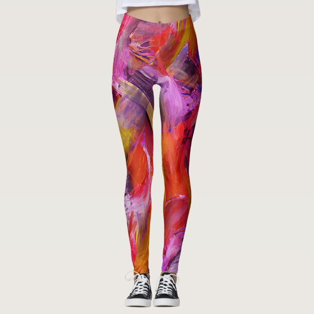 Legging Brushstrokes Vermelhos (Frente)