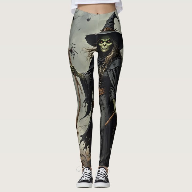 Legging Bruxa Assustadora e Aranhas (Frente)