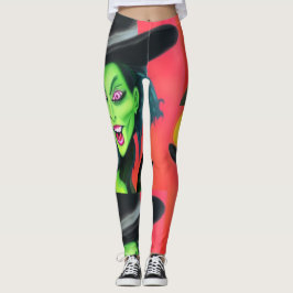 Legging Bruxa Branca de Halloween