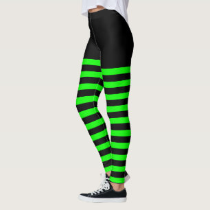 Legging Bruxa com riscas verdes e negras riscadas de Hallo