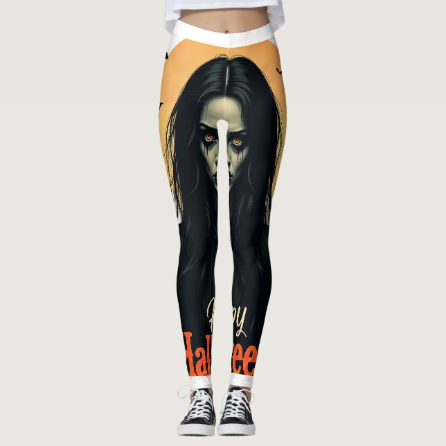 Legging Bruxa de Halloween Gótica (Frente)