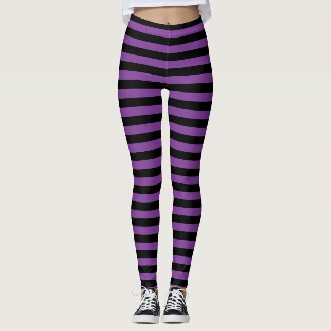 Legging Bruxa de Halloween Roxa e Negra (Frente)
