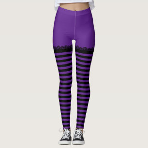 Legging Bruxa Roxa Vermelha de Halloween Frisada