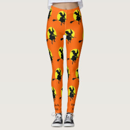 Legging Bruxas De Halloween Levam Para A Festa Do Céu
