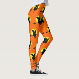 Legging Bruxas De Halloween Levam Para A Festa Do Céu