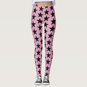Legging Bubblegum rosa com estrelas pretas