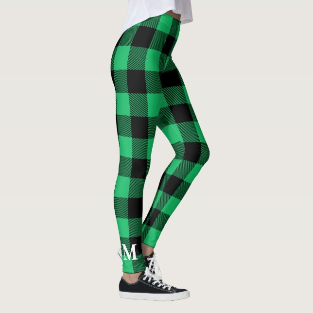 Legging Búfalo Verde e Negro Cheque Gingham Holiday Le (Direita)