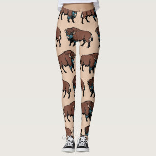Legging Buffalo Bison Pattern